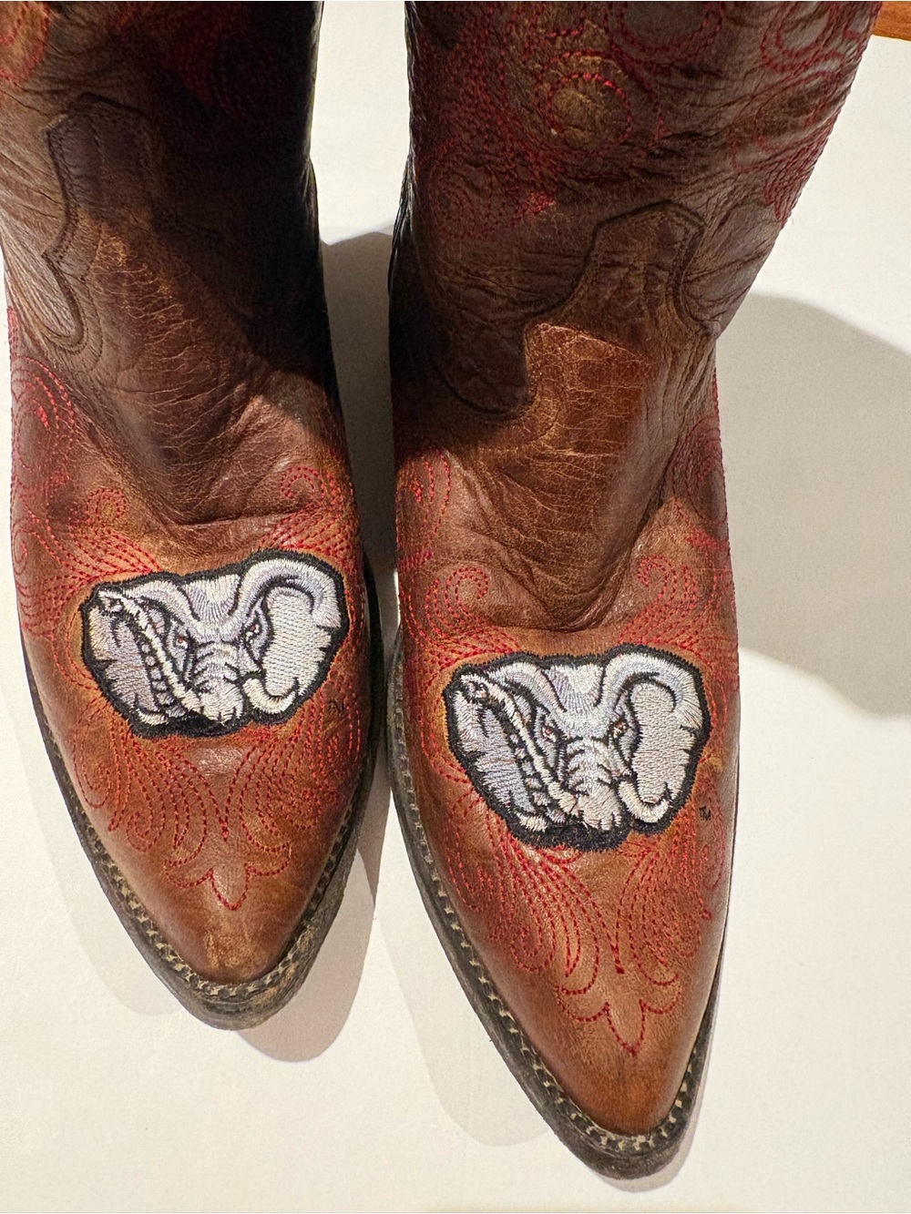 University of Alabama Gameday Women's Brown Embroidered Heeled Boots SZ 9B Rush